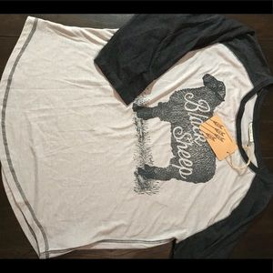 Cheekys black sheep baseball T-shirt